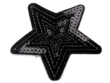 Nažehlovačka hviezda 7cm - čierna