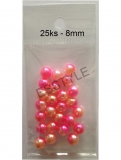 Dúhové preličky  ružové - plastové 8mm - 25ks