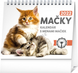 Stolový kalendár Mačky – s menami mačiek 2022