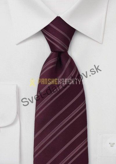 Padua bordová kravata s jemným pásikom