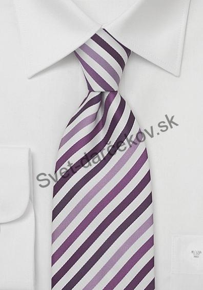 Catania orgovánovo fialová kravata so striedajúcimi pruhmi