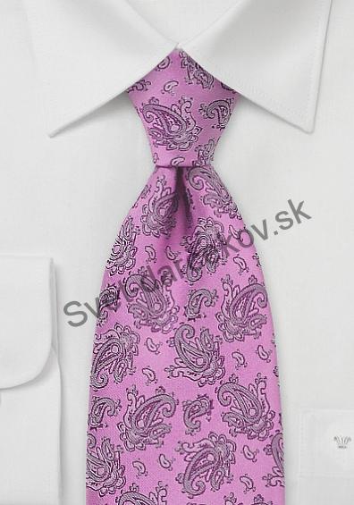 Punjab ružová kravata s ornamentom 