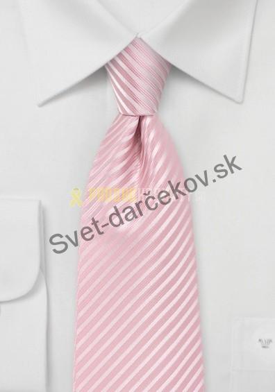 Gomera ružová kravata s pruhovaním 