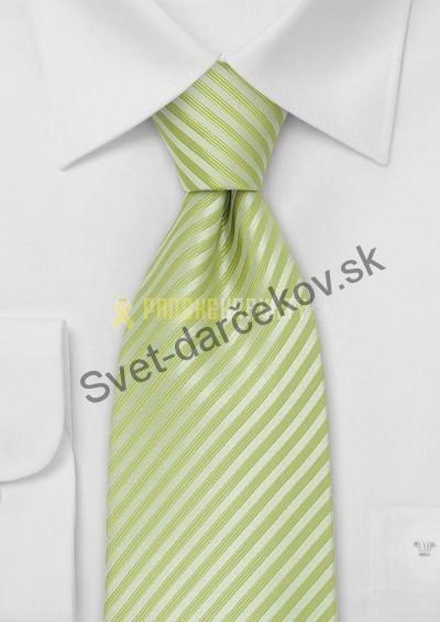 Gomera bledozelena kravata s bielym pruhovanim