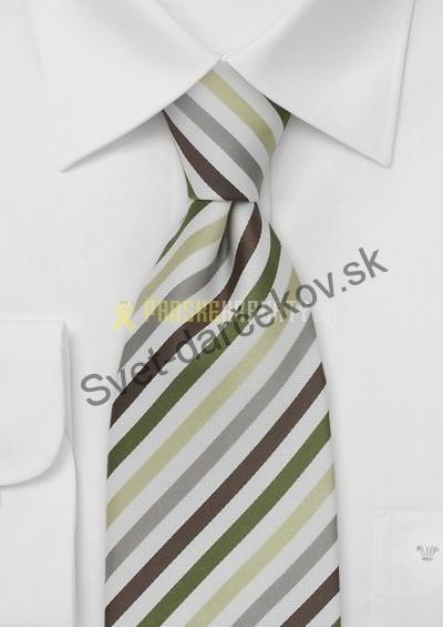 Catania hnedo zelená kravata