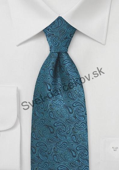 Paisley kravata v tureckej modrej s ornamentom