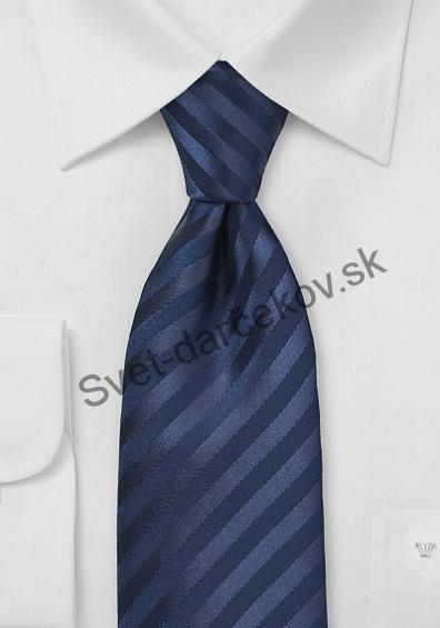 Granada tmavo modrá kravata s pruhovaním