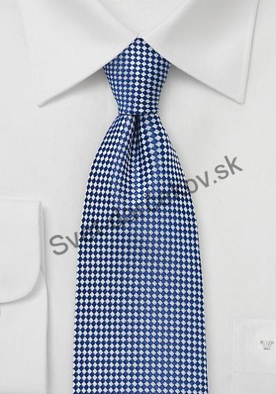 Barakaldo modrá kravata so strieborným vzorom