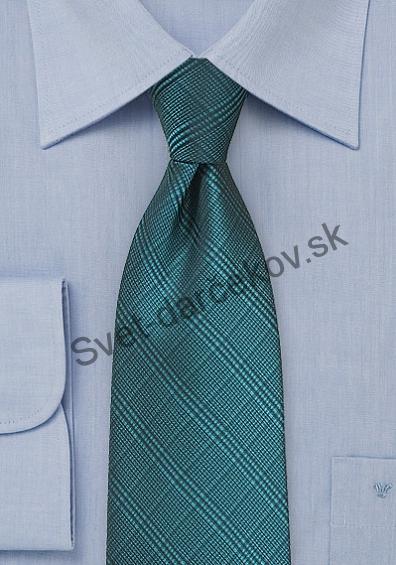 SANTA KRUZ károvaná kravata v mentolovej farbe