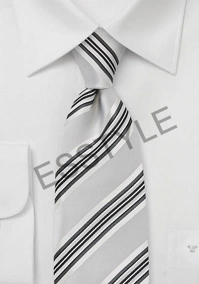 Hochze béžovo strieborná kravata s elegantným pásikom