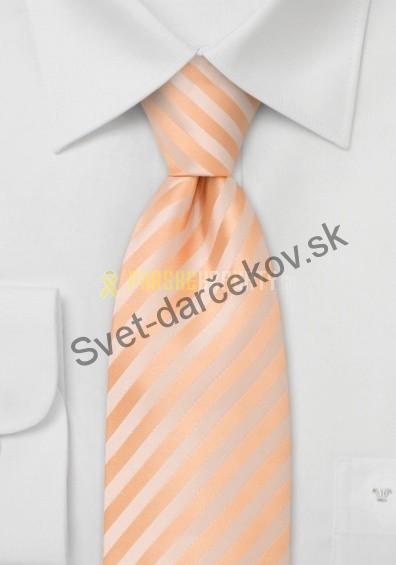Granada kravata v lososovej farbe s pruhovaním