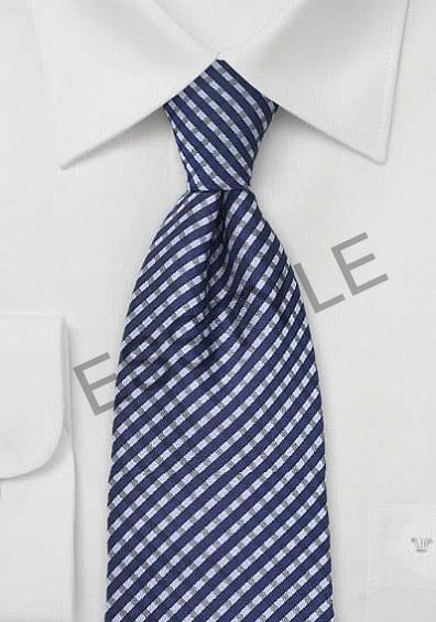 Predĺžená kravata Coslada modro strieborné káro