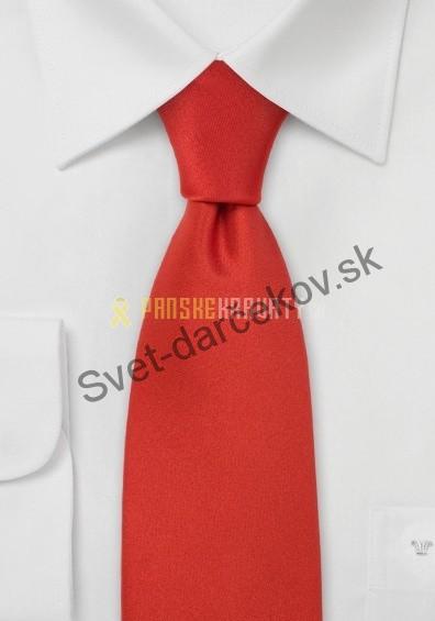 Úzka kravata žiarivo červená