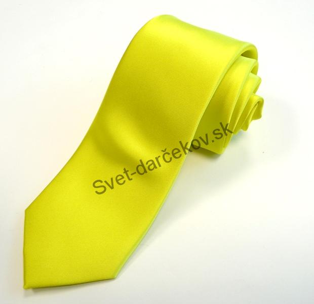 Neónovo žltá kravata