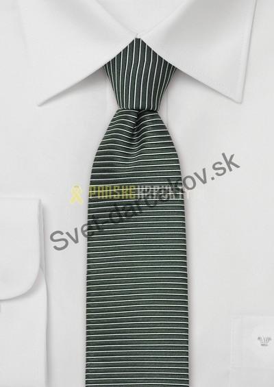 Rimini mavozelená kravata so striebornými pásmi