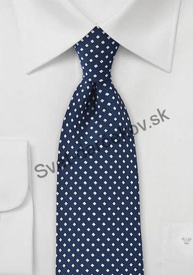 Ciudad tmavo modrá kravata so strieborným vzorom 
