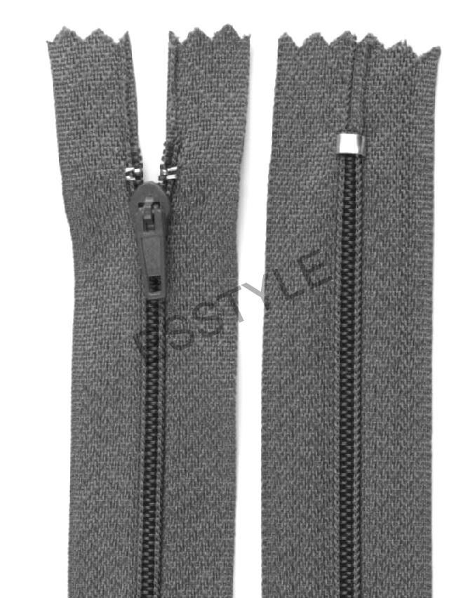 Špirálový zips šírka 3 mm dĺžka 16 cm pinlock - tmavo šedá