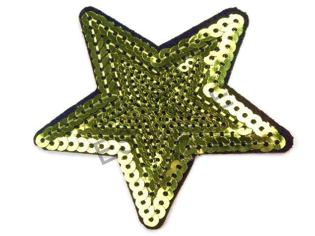 Nažehlovačka hviezda 7cm - limetková