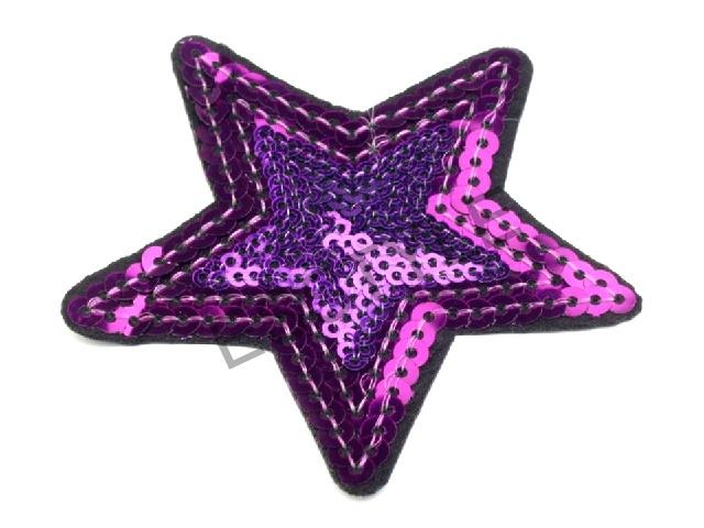 Nažehlovačka hviezda 7cm - fuksiová
