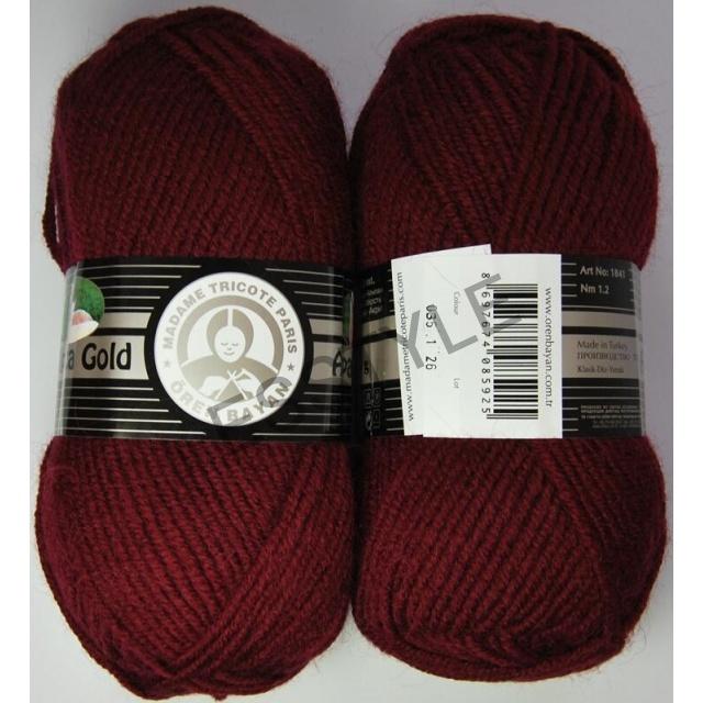  Priadza ALPACA GOLD - bordová 035