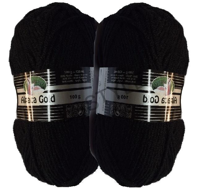  Priadza ALPACA GOLD - čierna 999