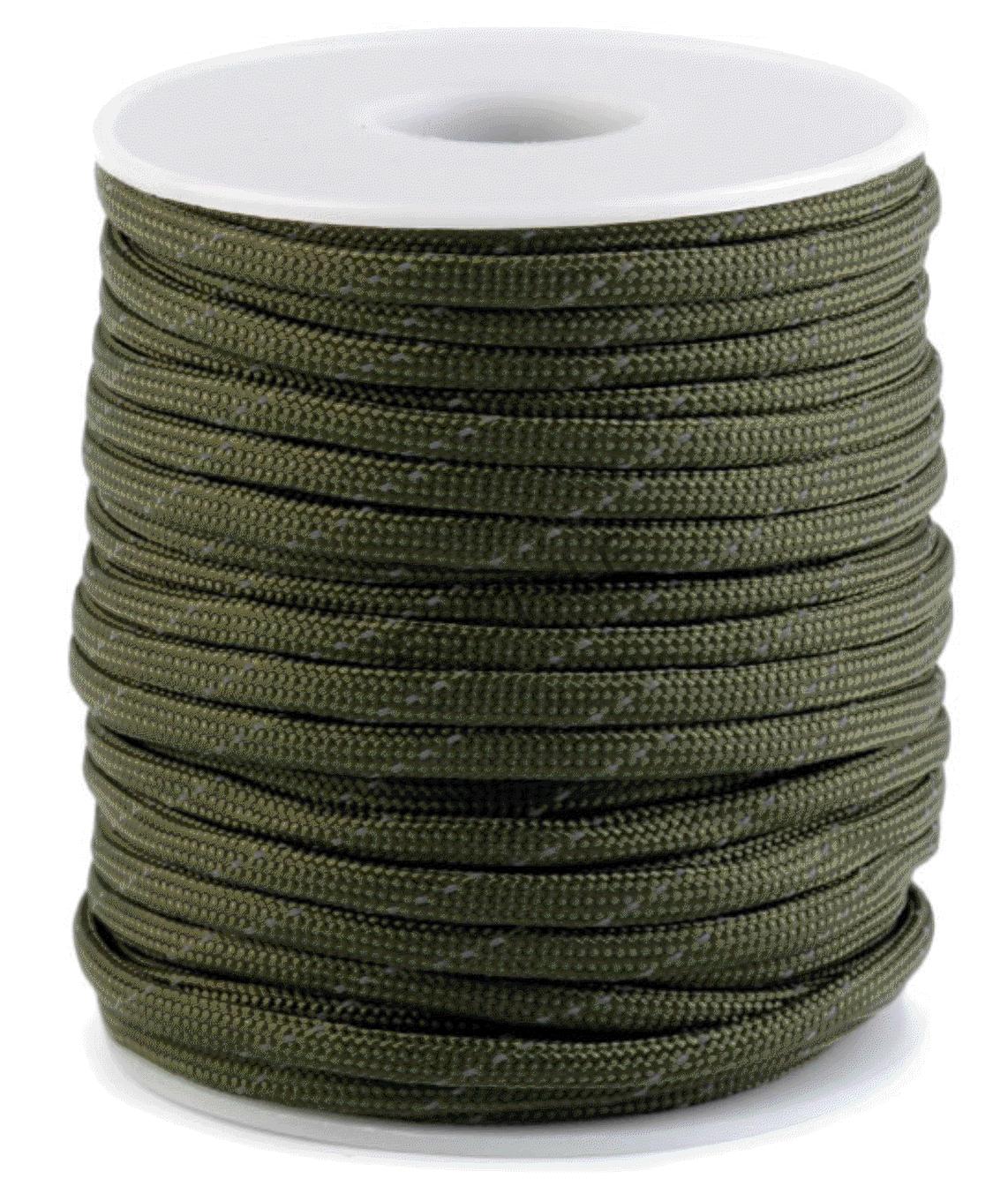 Padáková šnúra s reflexnou niťou, priemer 4 mm, návin 5m, zelená