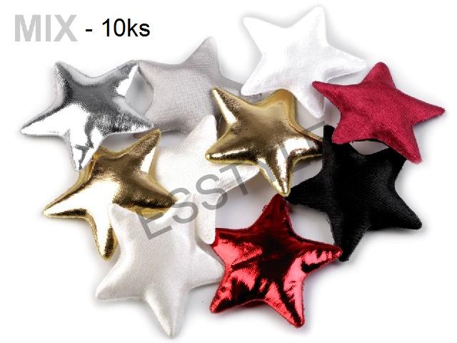 Dekoračná hviezda 45mm - mix 10ks