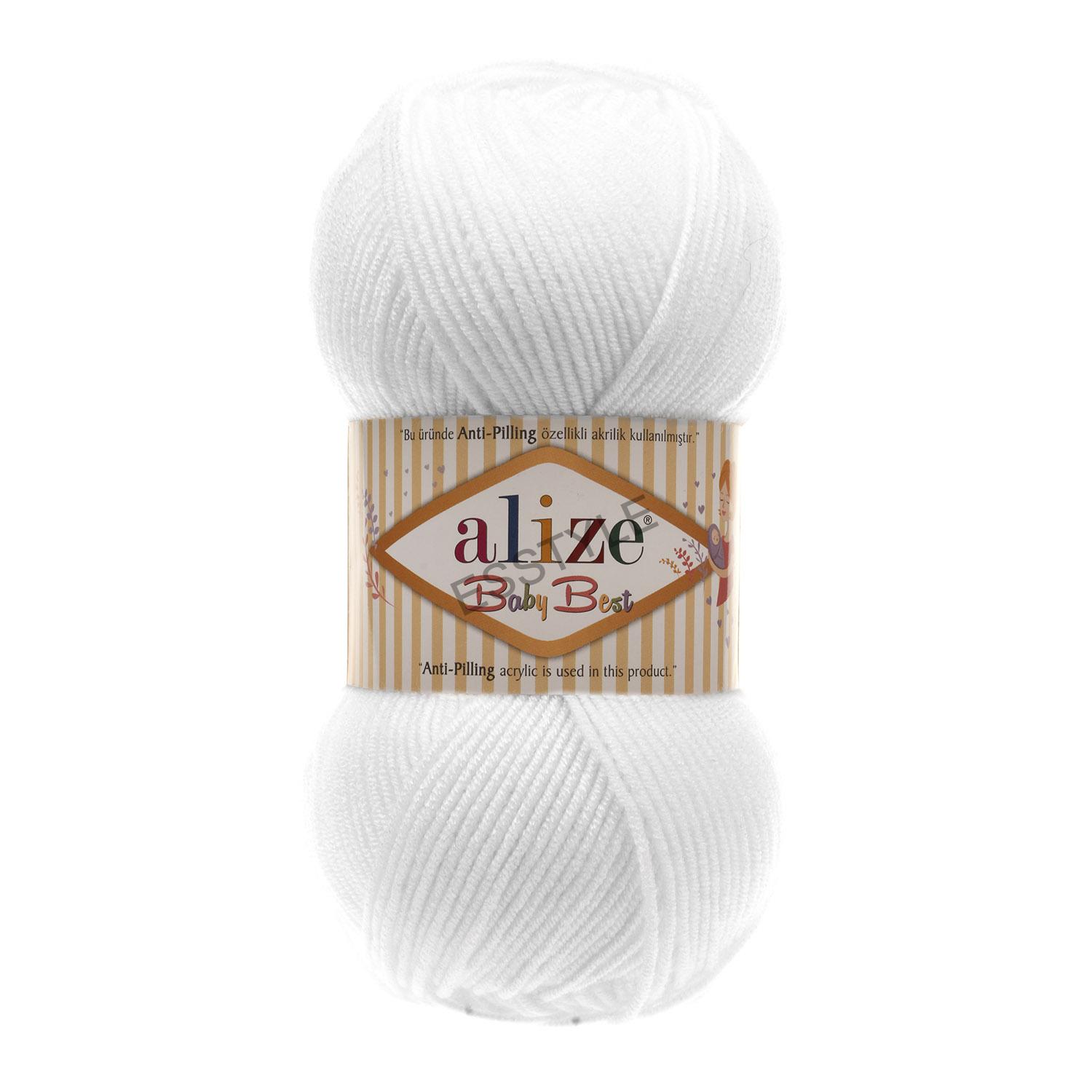 Priadza Alize - Baby best 100g - Anti-pilling - biela č. 55