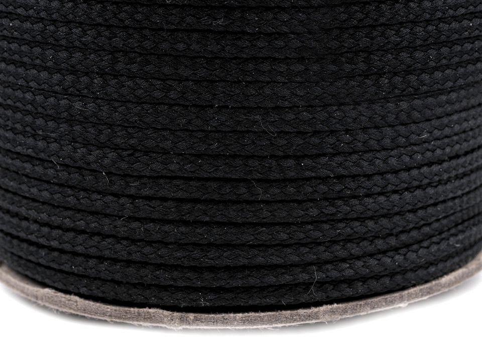 Odevná šnúra PES Ø2 mm čierna