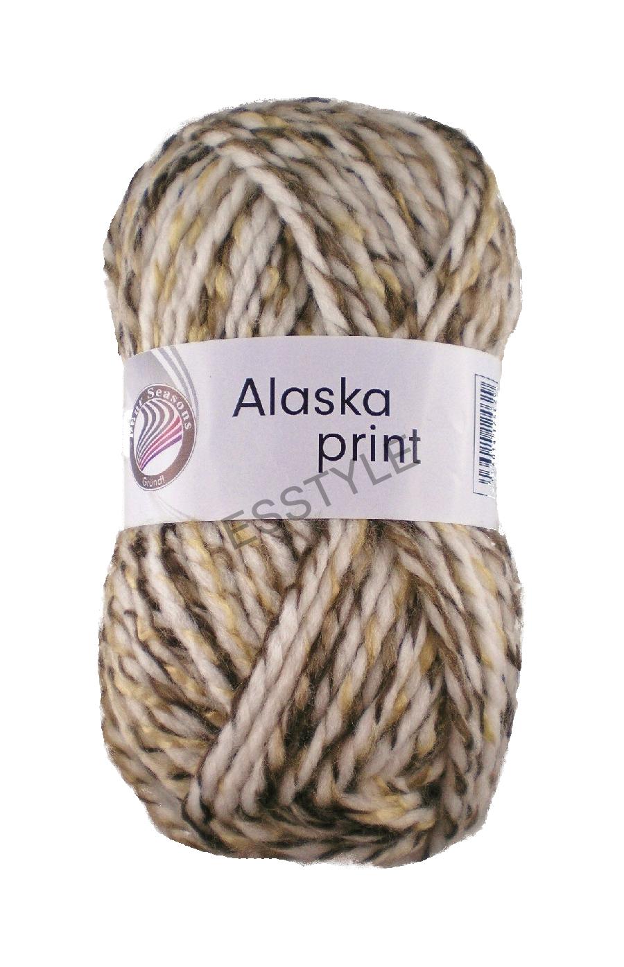 Pletacia priadza Alaska print - Snow color 01
