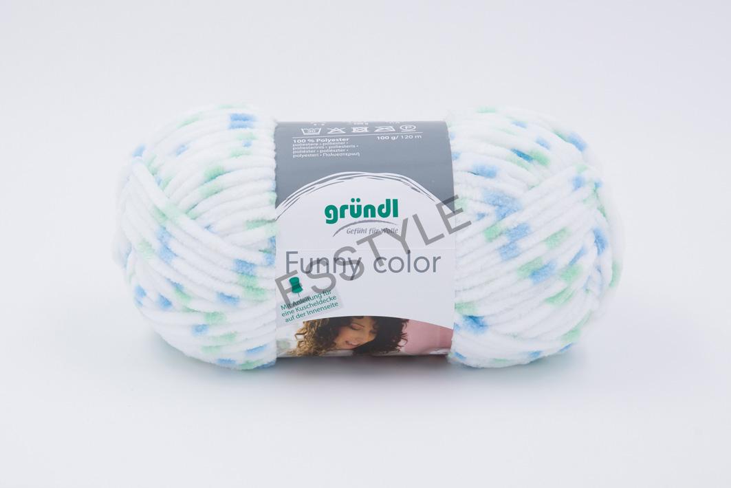 Priadza Funny color - modro zelený melír 04