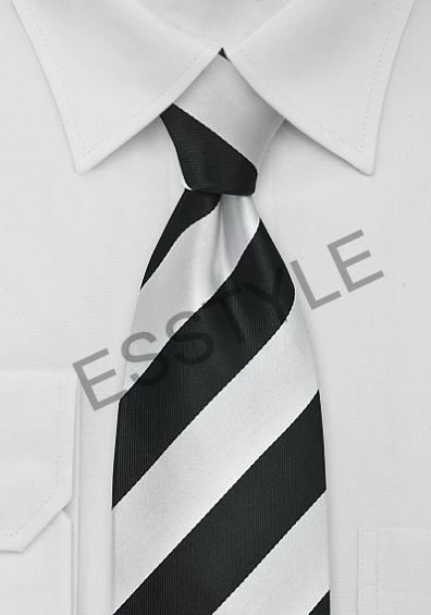 Predĺžená kravata s čierno strieborným pásikom