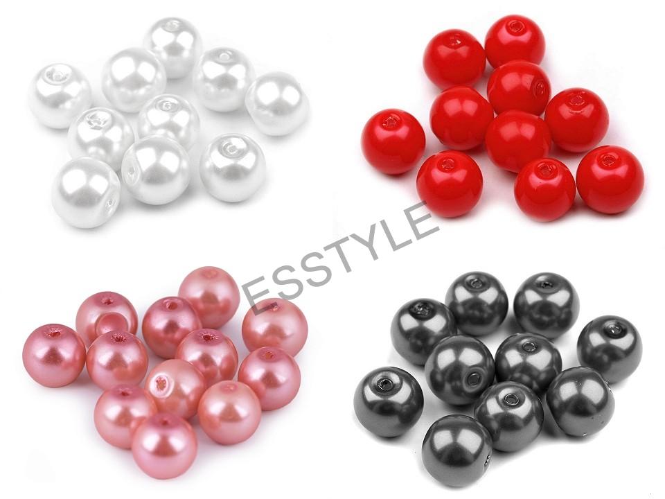 Sklenené voskové perly priemer 8 mm rôzne farby