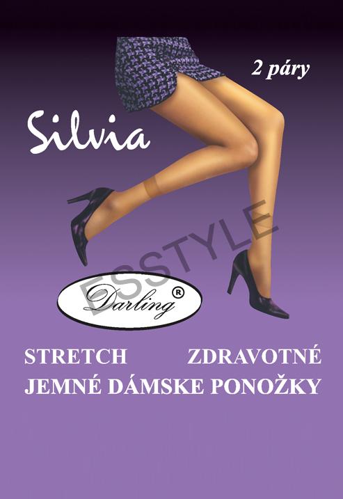 Ponožky Silvia stretch 15den - čierne