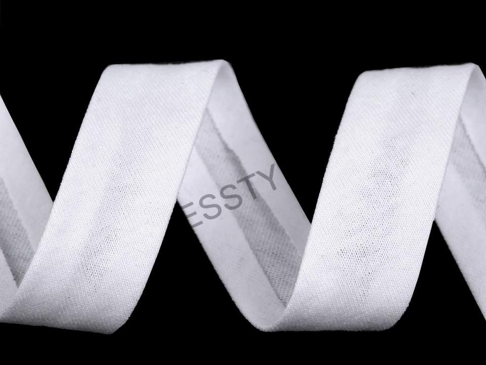 Šikmý prúžok bavlnený elastický šírka 20 mm zažehlený