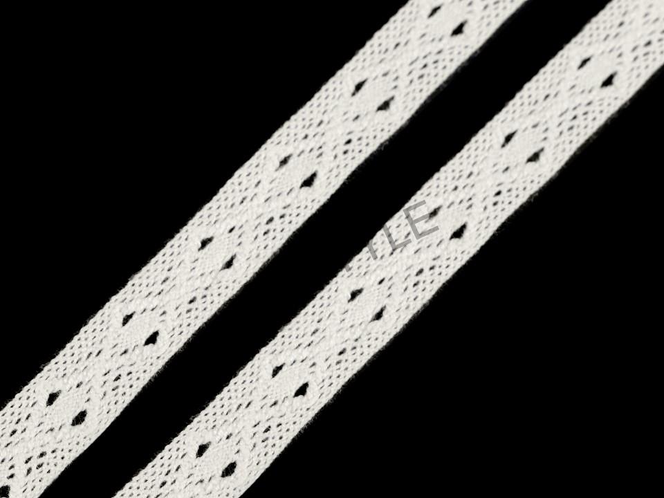 Bavlnená čipka / vsadka šírka 12 mm - krémová svetlá
