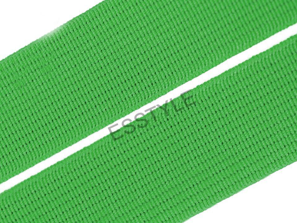 Guma hladká tkaná - 20 mm - zelená