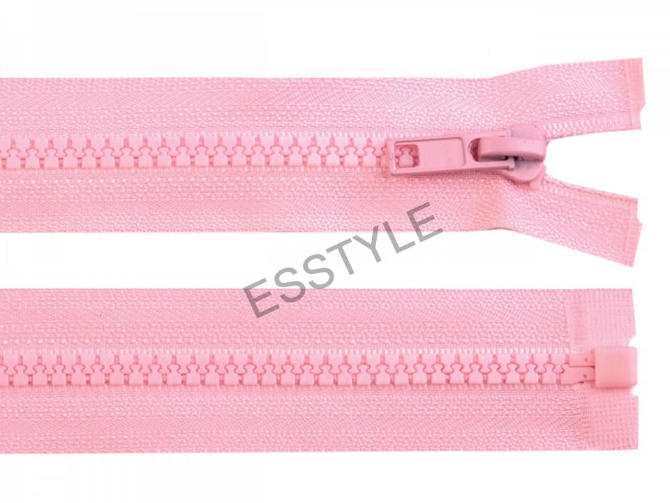 Kostený zips bundový 6mm - 80cm - ružový