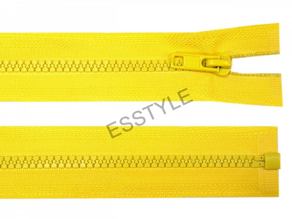 Kostený zips bundový 6mm - 80cm - žltý
