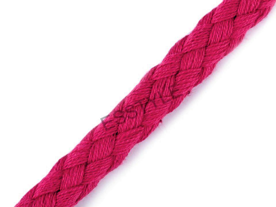 Bavlnená šnúra priemer 8,8 mm splietaná - ružová