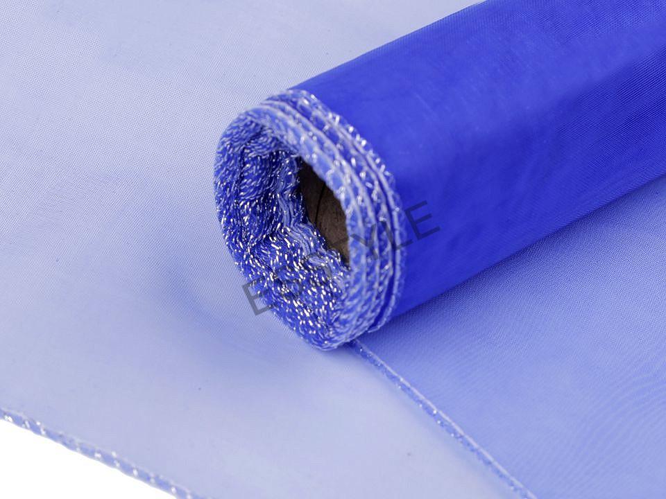 Organza šírka 21 cm - kobaltovo modrá