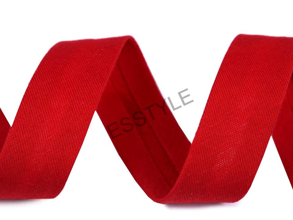 Šikmý prúžok bavlnený elastický šírka 20 mm - červená