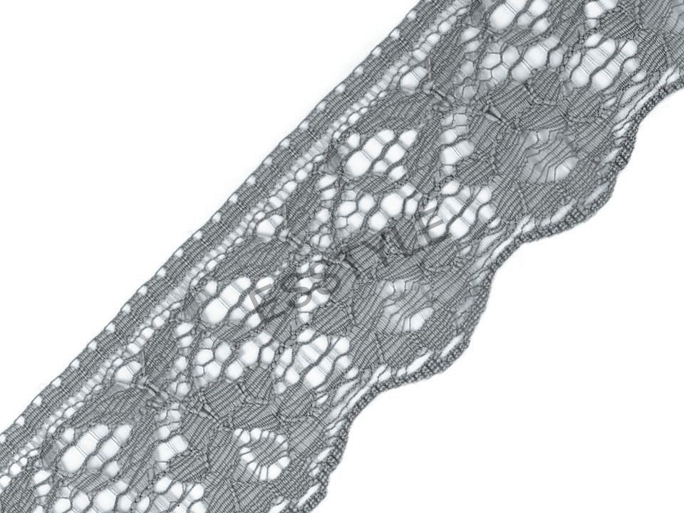 Silónová čipka-krajka šírka 67 mm - bledo šedá