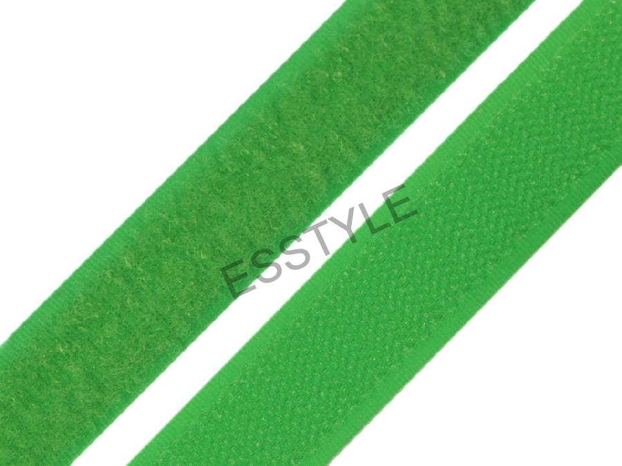 Suchý zips háčik + plyš šírka 20 mm - svetlo zelený