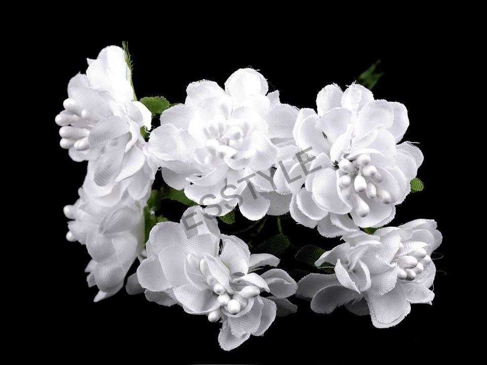 Umelý kvet na drôtiku - biele