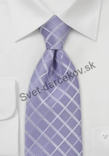 Arona bledo fialová kravata so strieborným károm