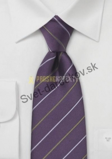 Agency fialová kravata s jemným pruhovaním