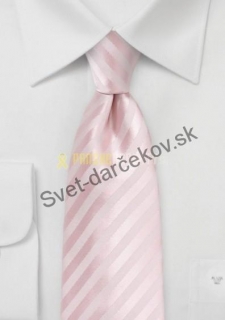 Granada jemne ružová kravata s pruhovaním