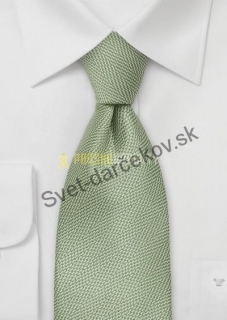 Atlas zeleno béžová štruktúrovaná kravata