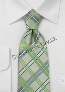 Schottenkaros- kravata v károvanom vzore, v zelenom odtieni
